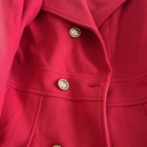 GRACE KARIN Women Lapel Double-Breasted Trench Coat Jacket Teal Red XL / New!! - Picture 10 of 16